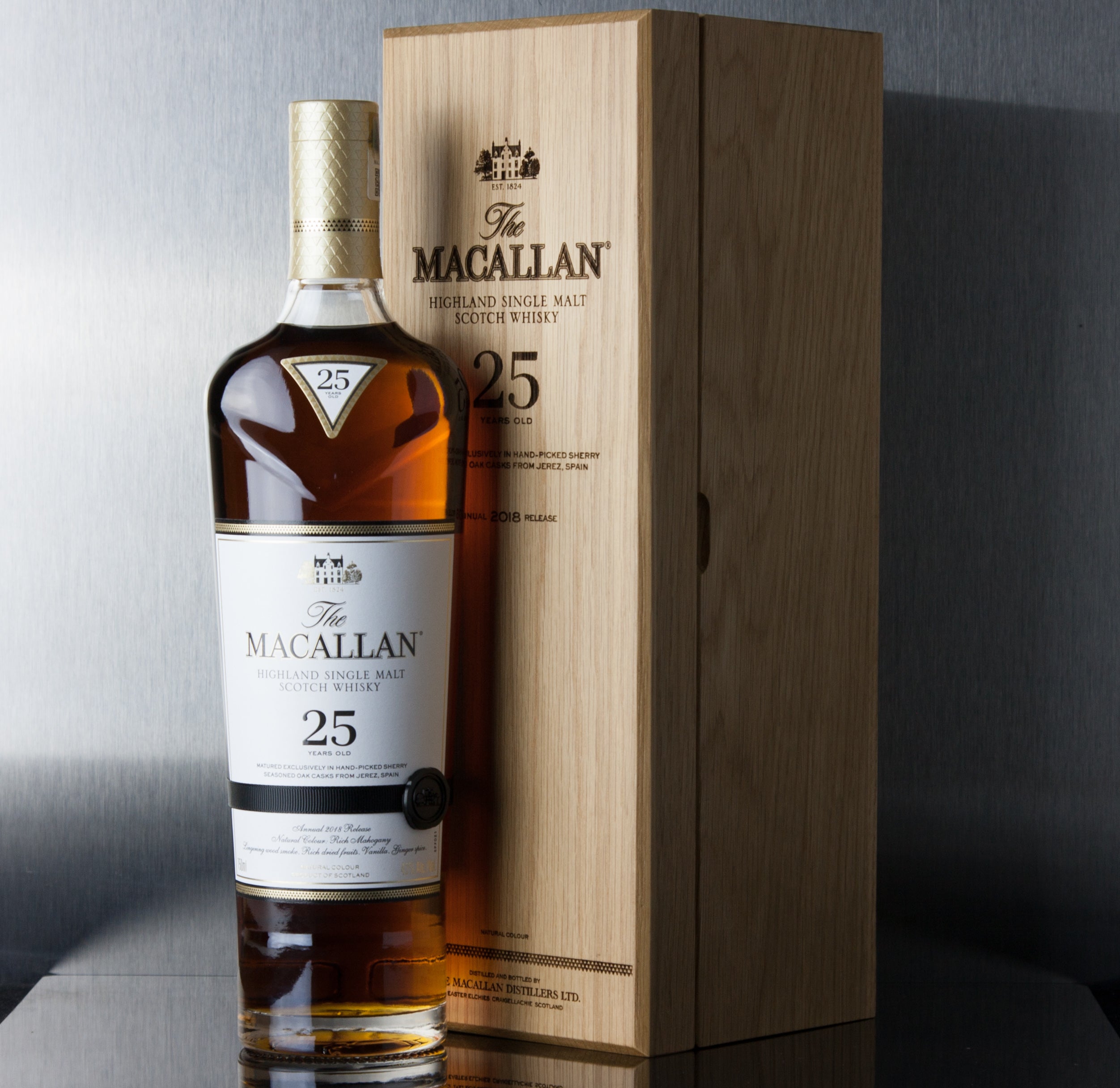 The Macallan Sherry Oak 25 Year Old Single Malt Whisky 750ml